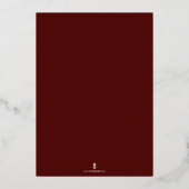 Minimalistische Elegant Maroon Engagement Party Folie Uitnodiging (Achterkant)