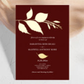 Minimalistische Elegant Maroon Engagement Party Folie Uitnodiging