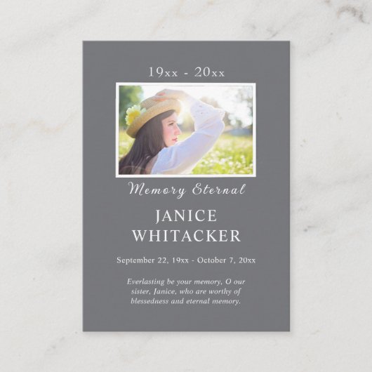 Minimalistische Elegant Orthodoxe Begrafenisgebed  Plaatskaartje (Voorkant)