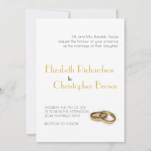 Minimalistische Elegant Ouders Bruiloft Kaart (Voorkant)