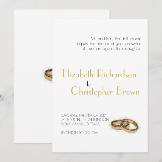 Minimalistische Elegant Ouders Bruiloft Kaart (Voorkant / Achterkant)