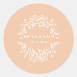 Minimalistische Elegant Peach Program Fan Ronde Sticker