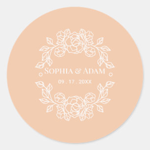 Minimalistische Elegant Peach Program Fan Ronde Sticker