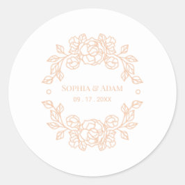 Minimalistische Elegant Peach Program Fan Ronde Sticker