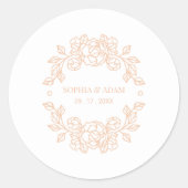 Minimalistische Elegant Peach Program Fan Ronde Sticker (Voorkant)