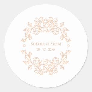 Minimalistische Elegant Peach Program Fan Ronde Sticker
