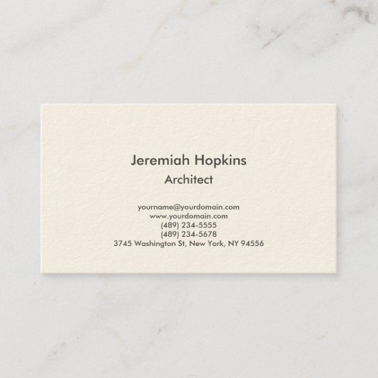 Minimalistische Elegant Plain Architect Company Cr Visitekaartje (Voorkant)