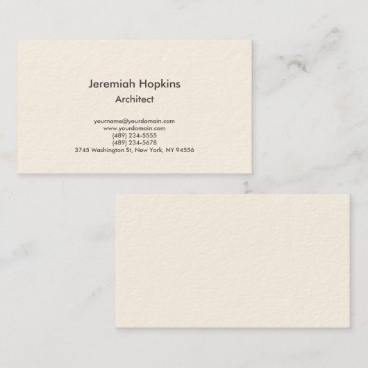 Minimalistische Elegant Plain Architect Company Cr Visitekaartje (Voorkant / Achterkant)