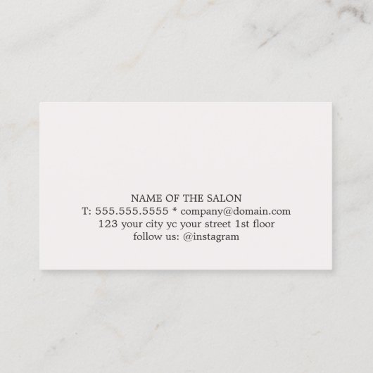 Minimalistische Elegant Rood Wit 10 Salon Klantenkaartje (Achterkant)