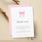 Minimalistische Elegant Roze Bow Baby shower Kaart