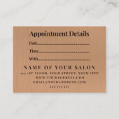 Minimalistische Elegant Salon Afspraakkaart Afsprakenkaartje (Achterkant)