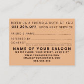 Minimalistische Elegant Salon Referral Kaart (Achterkant)
