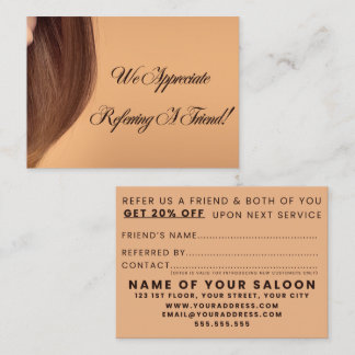 Minimalistische Elegant Salon Referral Kaart