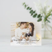 Minimalistische Elegant Script Photo Holiday Movem Aankondigingskaart (Staand voorkant)