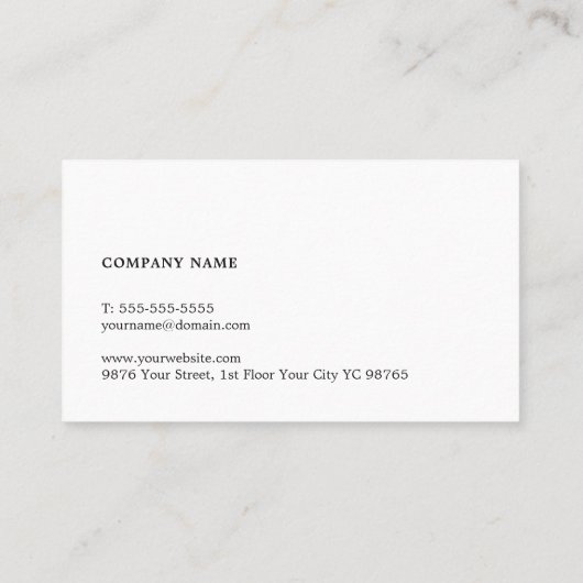 Minimalistische Elegant Texture Black Consultant Visitekaartje (Achterkant)