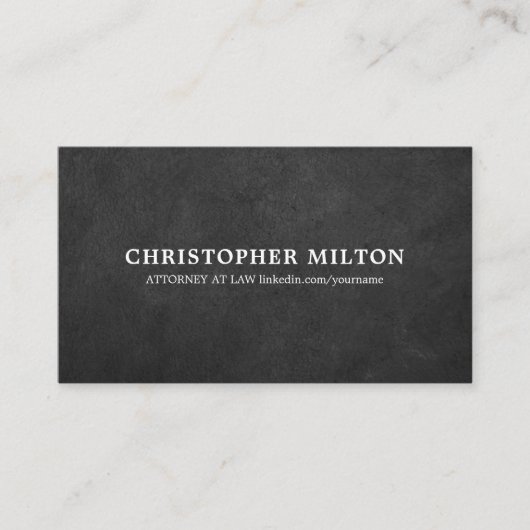 Minimalistische Elegant Texture Black Consultant Visitekaartje (Voorkant)