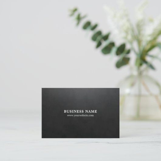 Minimalistische Elegant Texture Black Consultant Visitekaartje (Staand voorkant)