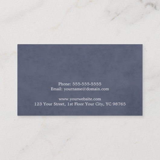 Minimalistische Elegant Textuur Blauw Attorney bij Visitekaartje (Achterkant)
