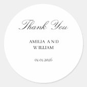 Minimalistische Elegant Wedding Envelope Sticker (Voorkant)