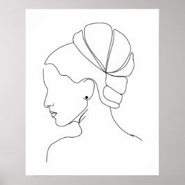 Minimalistische Elegant Woman Line Art Poster