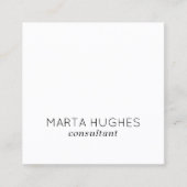 Minimalistische Elegant Zwart Wit Consultant Vierkante Visitekaartje (Voorkant)