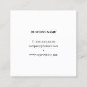 Minimalistische Elegant Zwart Wit Consultant Vierkante Visitekaartje (Achterkant)