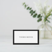 Minimalistische Elegant Zwart Wit Consultant Visitekaartje (Staand voorkant)