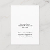 Minimalistische Elegant Zwart Wit Consultant Visitekaartje (Achterkant)