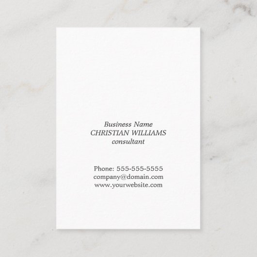 Minimalistische Elegant Zwart Wit Consultant Visitekaartje (Achterkant)