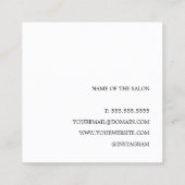 Minimalistische Elegant Zwart Wit Haar Bobby Pin Vierkante Visitekaartje (Achterkant)