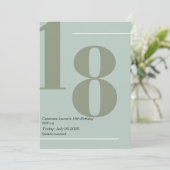 Minimalistische, Elegante 18e Uitnodiging (Staand voorkant)