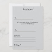 Minimalistische, Elegante 18e Uitnodiging (Achterkant)