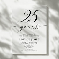 Minimalistische Elegante 25e Huwelijksverjaardag