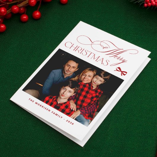 Minimalistische elegante aangepaste foto Prettig k Feestdagen Kaart