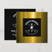 Minimalistische Elegante Aangepaste Golf Monogram Kaart (Voorkant / Achterkant)