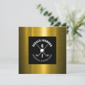 Minimalistische Elegante Aangepaste Golf Monogram Kaart (Staand voorkant)