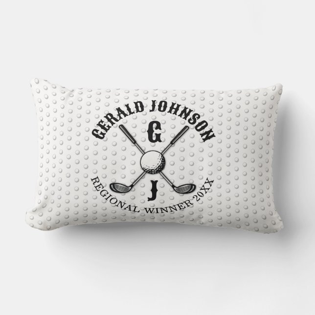 Minimalistische Elegante Aangepaste Golf Monogram  Kussen (Voorkant)
