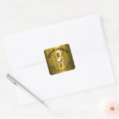 Minimalistische Elegante Aangepaste Golf Monogram Vierkante Sticker (Envelop)