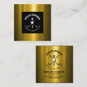 Minimalistische Elegante Aangepaste Golf Monogram  Vierkante Visitekaartje (Voorkant / Achterkant)
