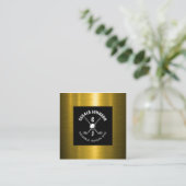 Minimalistische Elegante Aangepaste Golf Monogram  Vierkante Visitekaartje (Staand voorkant)