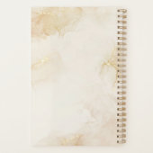 Minimalistische Elegante Abstracte Beige Gouden Wa Planner (Achterkant)