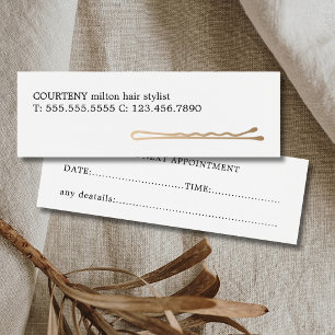 Minimalistische Elegante Afspraakkaart voor Kapsal Mini Visitekaartjes