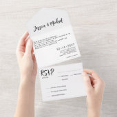 💍 minimalistische elegante all in one uitnodiging (Afscheurbaar)