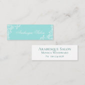 Minimalistische elegante Aqua Blue-oproepkaart Contactkaartje (Voorkant / Achterkant)