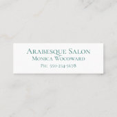 Minimalistische elegante Aqua Blue-oproepkaart Contactkaartje (Achterkant)