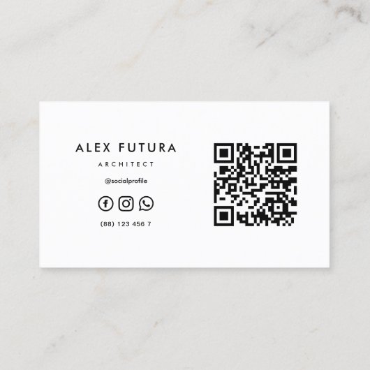 Minimalistische elegante architectenconstructie visitekaartje (Achterkant)