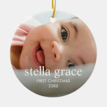 Minimalistische Elegante Baby's Eerste Kerstmis Fo