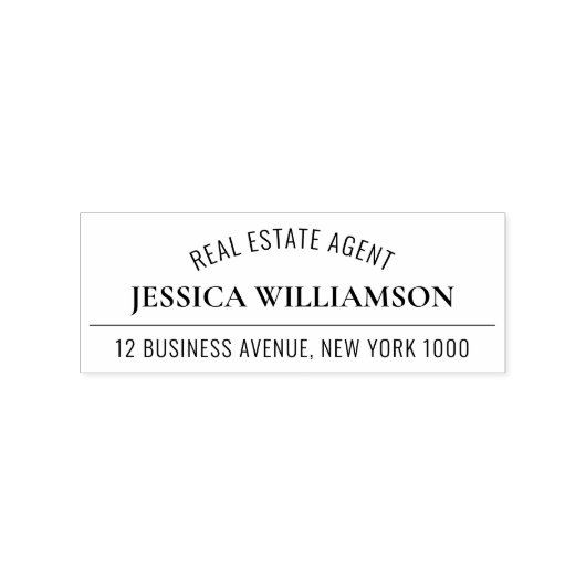 Minimalistische Elegante Bedrijfsnaam Professionee Rubberstempel (Afrduk)