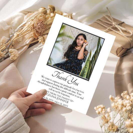 Minimalistische Elegante Begrafenissympathie Memor Bedankkaart