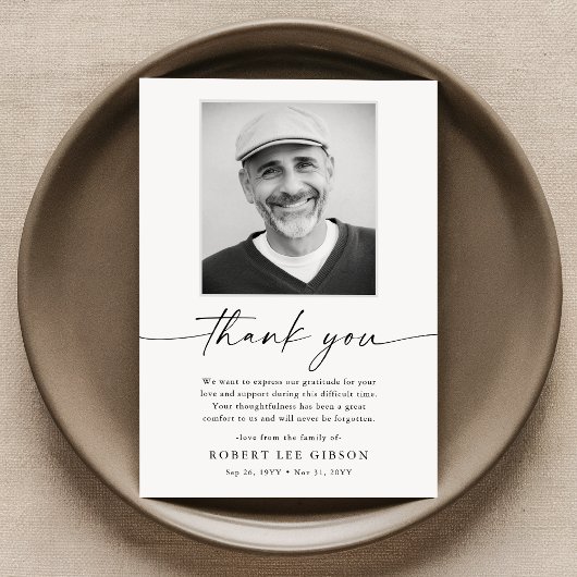 Minimalistische Elegante Begrafenissympathie Memor Bedankkaart